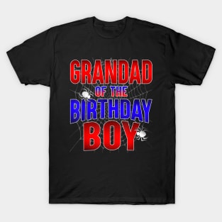 Grandad Of The Birthday Boy Spider Bday Party T-Shirt